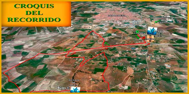 Recorrido de la XXVII Carrera Nocturna del Guadalquivir 2015 II Carrera Nocturna Rural de Marchena 2015 - voyacorrer.com